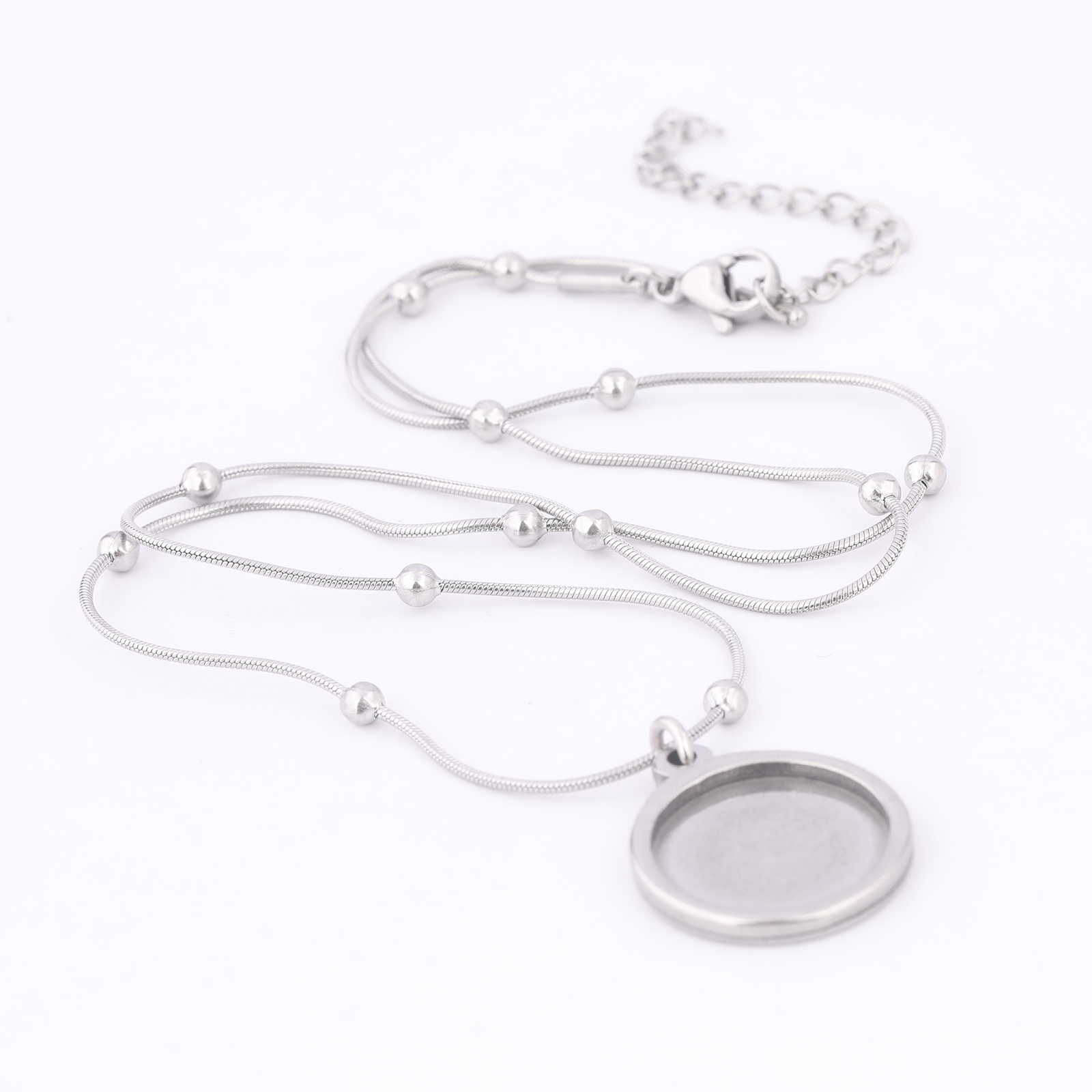 Pendant Blank Bezel - 2 pçs de aço inoxidável bola