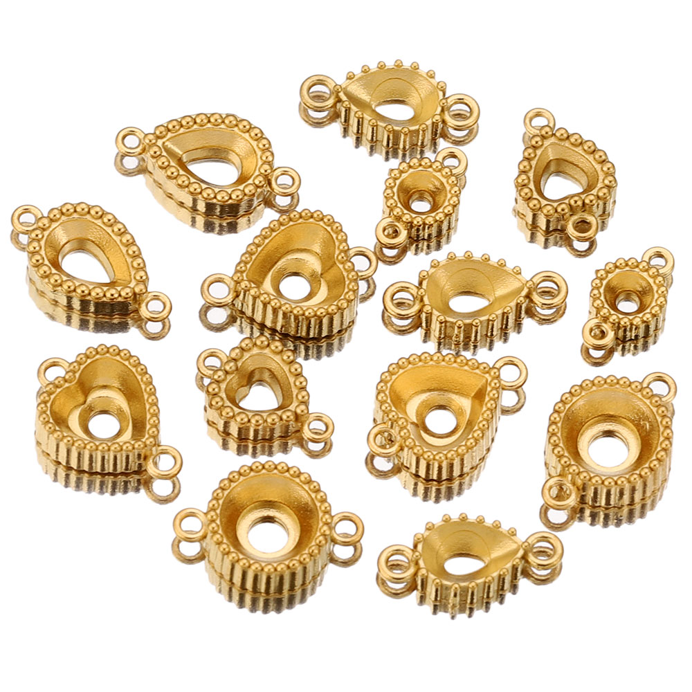 Pendant Blank Bezel - 10 pçs de aço inoxidável buraco
