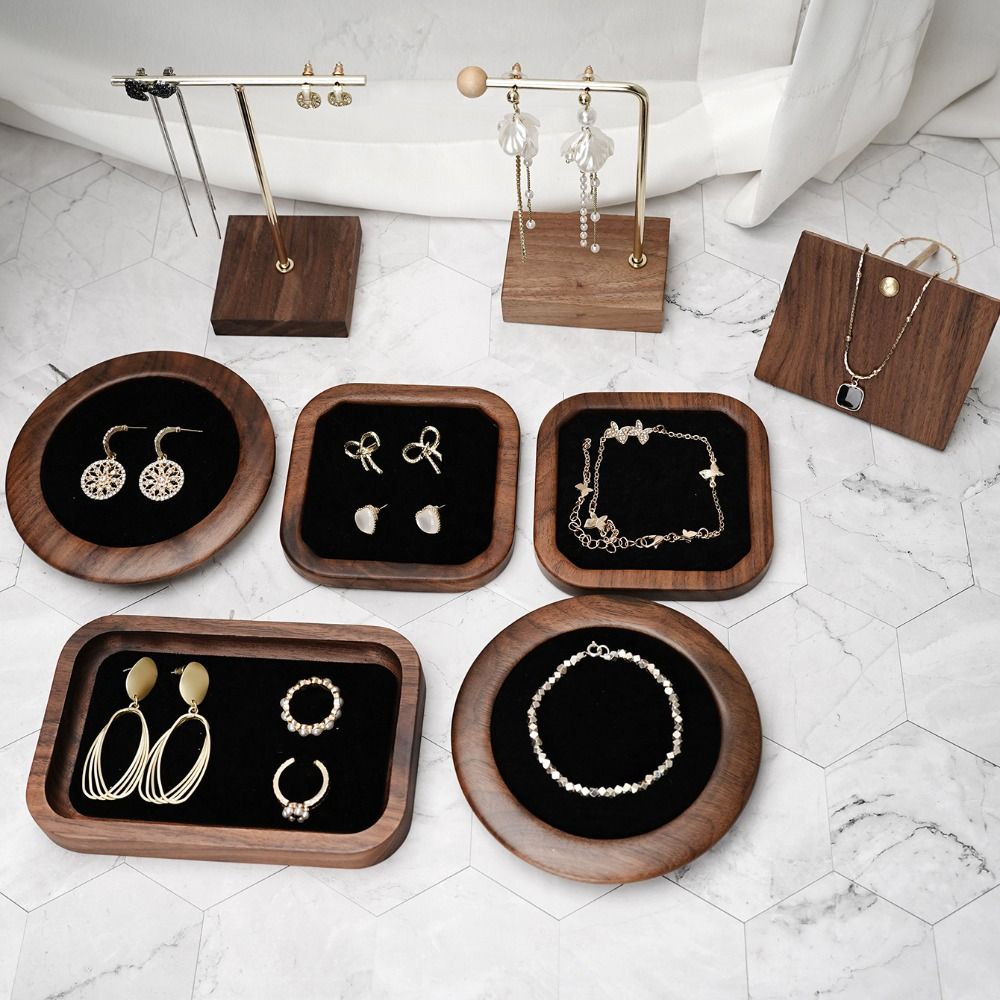 Jewelry Making Organizer - Bandeja de anéis de madeira geométrica