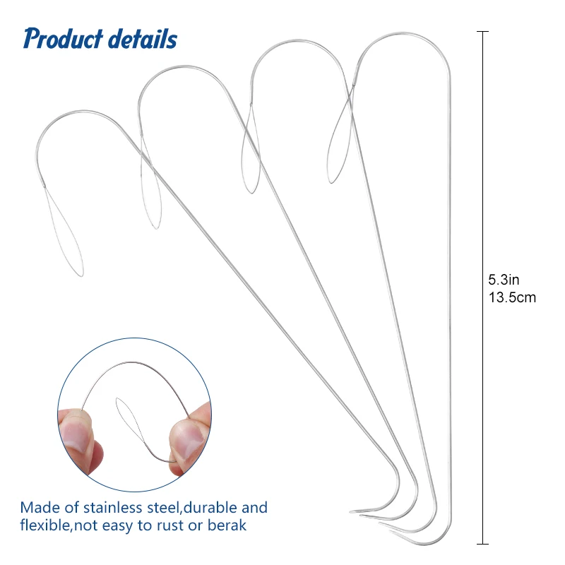 Beading Needle Fine - 2/5 pçs 5.3 polegadas grande olho
