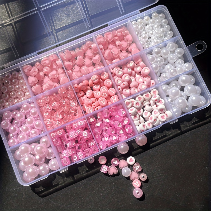 Jewelry Making Organizer - Caixa de alfabeto rosa de 10