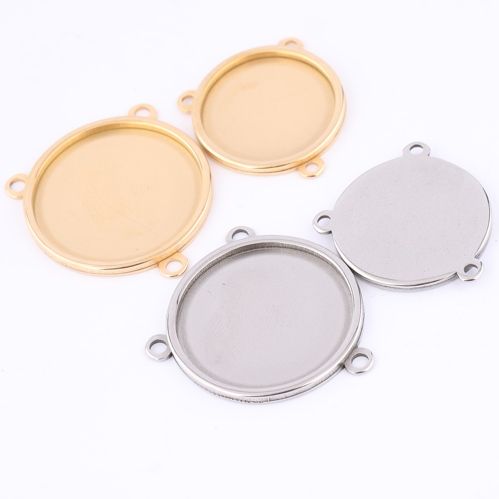 Pendant Blank Bezel - 5 peças de aço inoxidável banhado