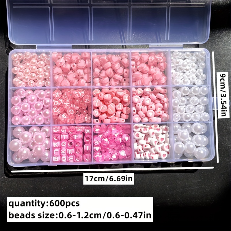 Caixa de alfabeto rosa de 10 p - Jewelry Making Organizer avaliação e preço