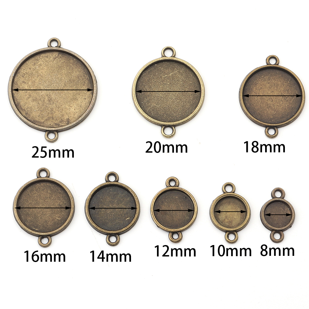 Base redonda de cabochão, 8/10 - Pendant Blank Bezel avaliação e preço