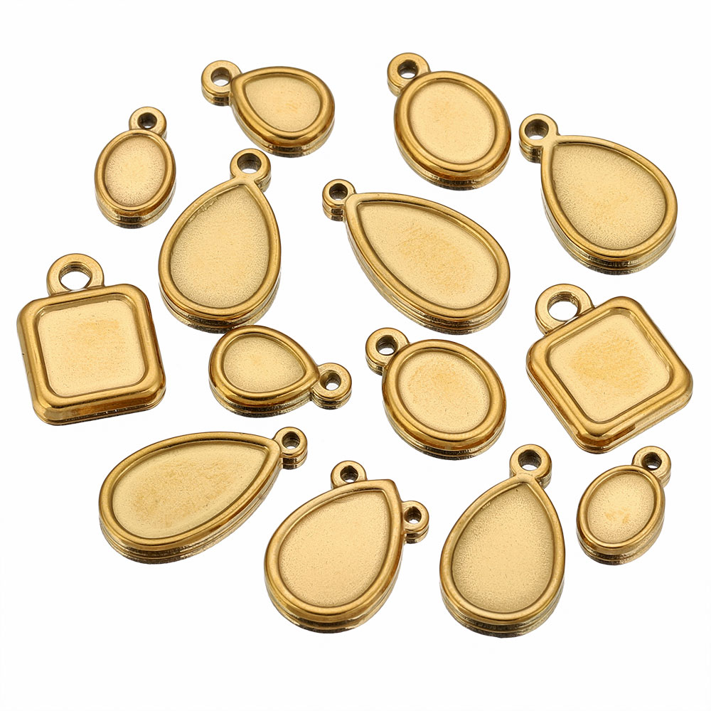 5 Peças de Aço Inoxidável: Bas - Pendant Blank Bezel avaliação e preço