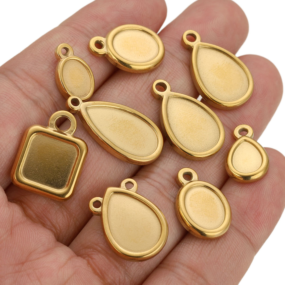5 Peças de Aço Inoxidável: Bas - Pendant Blank Bezel avaliação e preço