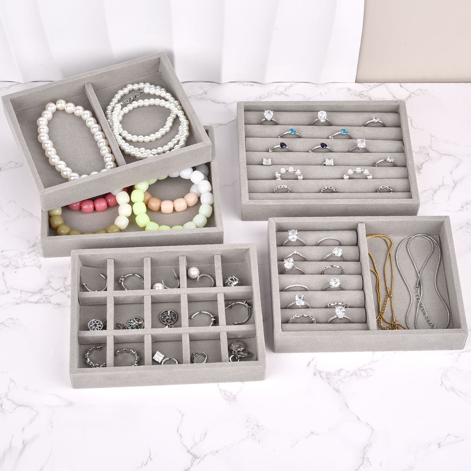 Caixa de jóias de veludo bande - Jewelry Making Organizer avaliação e preço