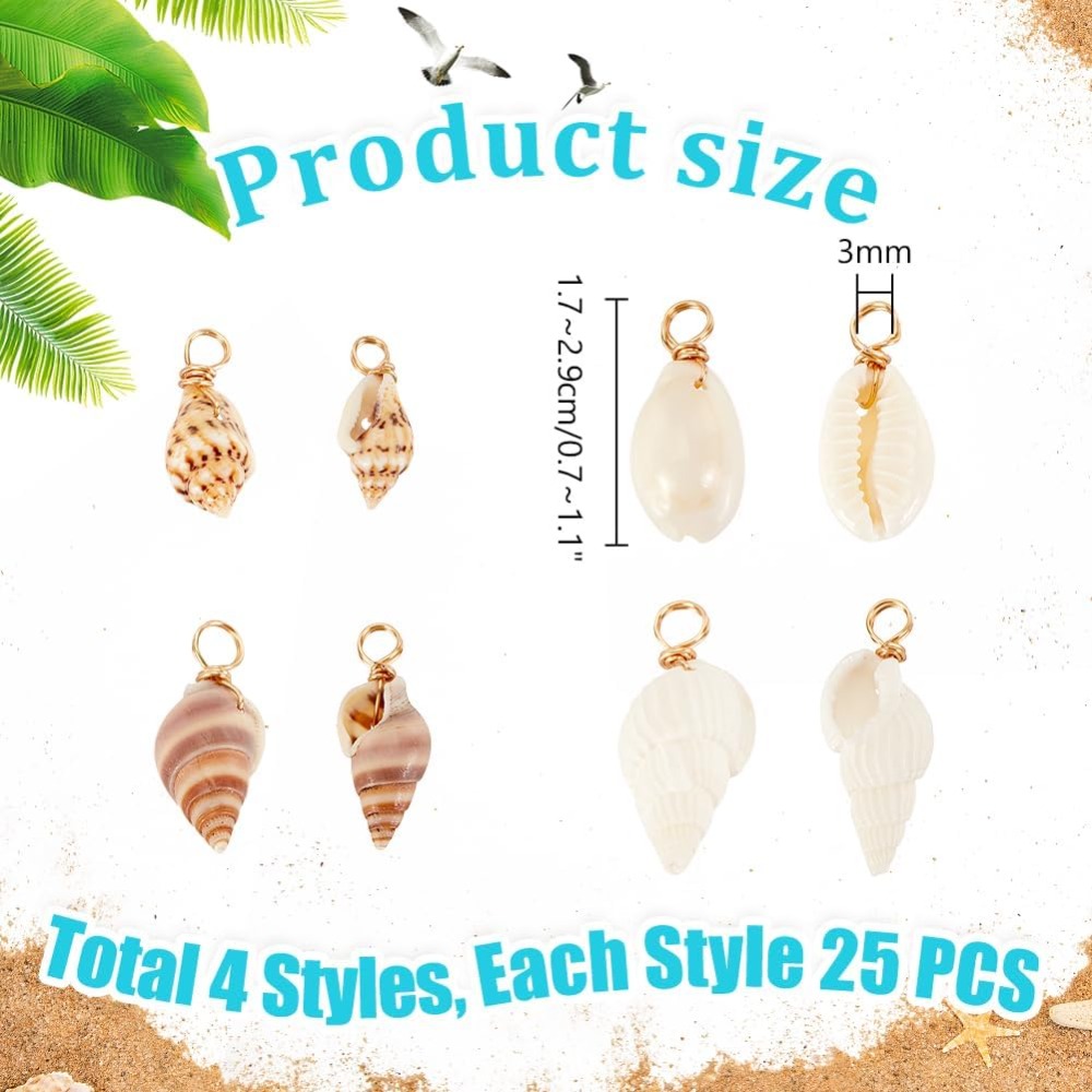 100 pçs 4 estilos encantos de  - Jewelry Making Kit For Beginners avaliação e preço